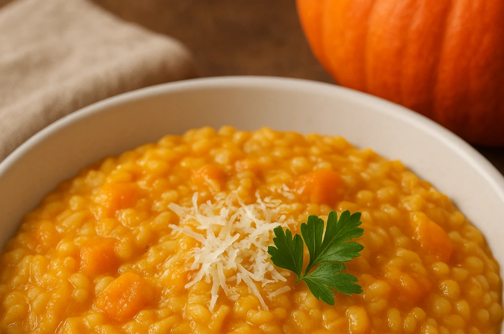 Risotto con zucca e stracchino